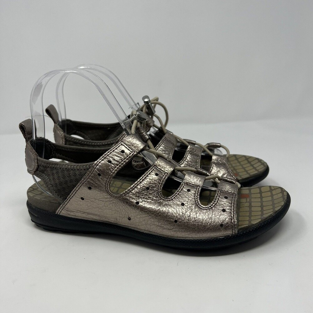 ECCO Jab Toglle Metallic Rose Gold Sling Back Sandals Women’s EU 38 US 7 - 7.5 - Picture 3 of 6